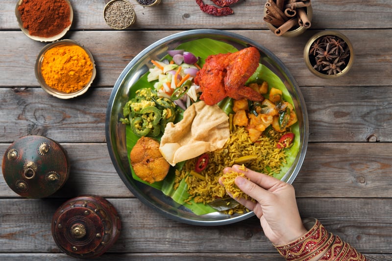 Indian Meal Eating With Hand